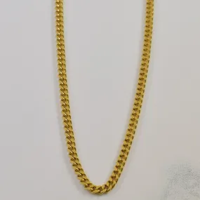18k Yellow Gold Curb Chain | 22" | Event Edge Minimal accessory