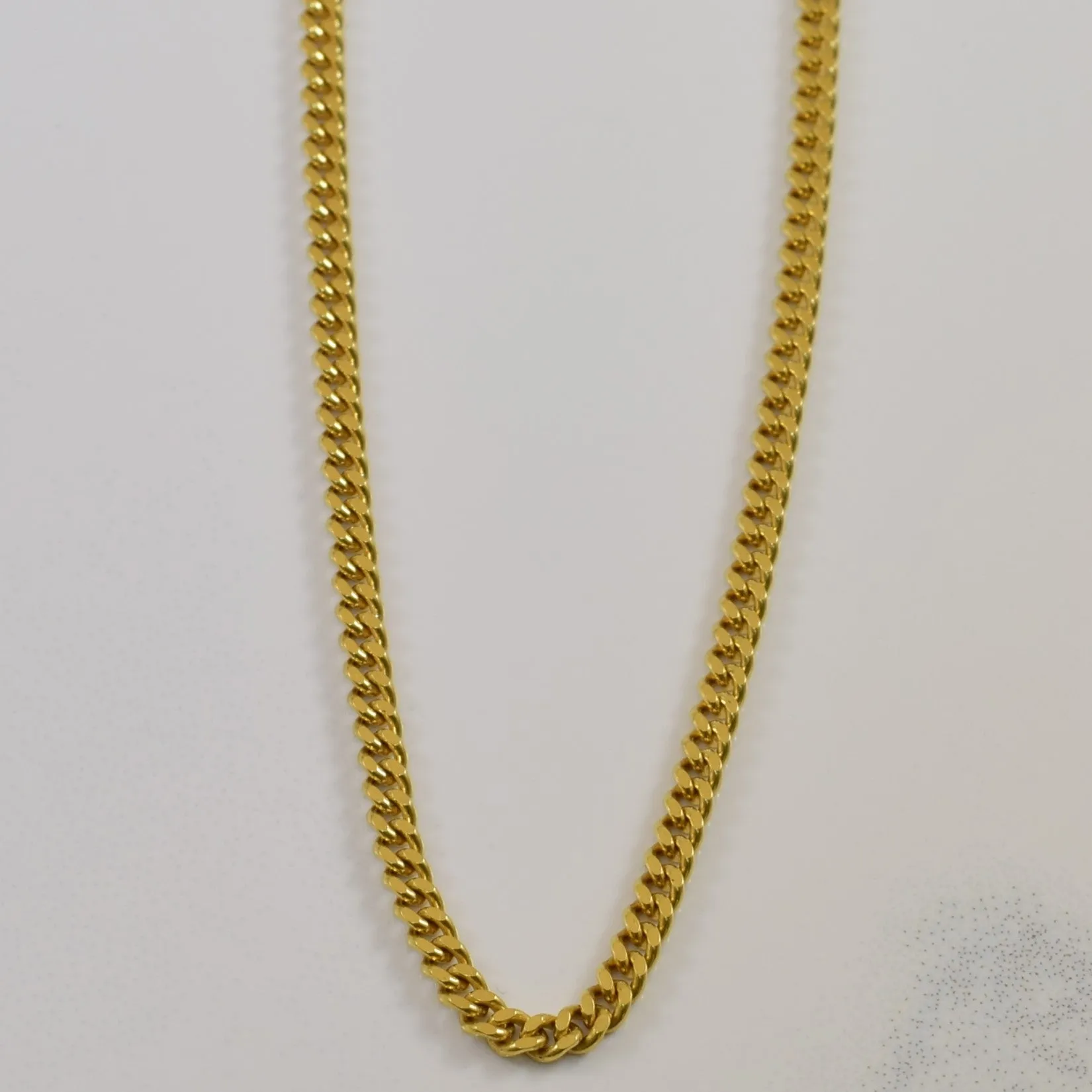 18k Yellow Gold Curb Chain | 22" | Event Edge Minimal accessory