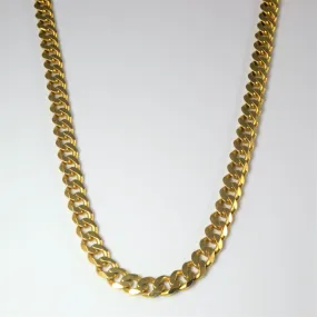 18k Yellow Gold Curb Chain | 24" | Graceful Flow