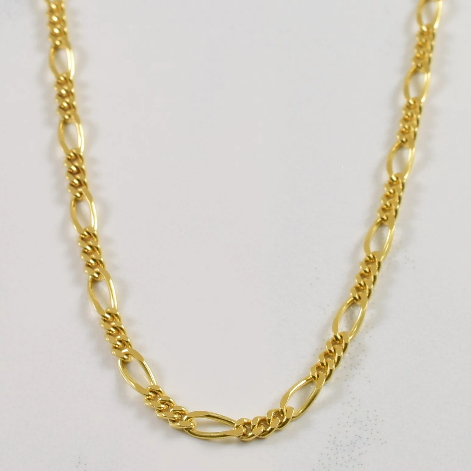 18k Yellow Gold Figaro Chain | 21.5" | Vivid Finish