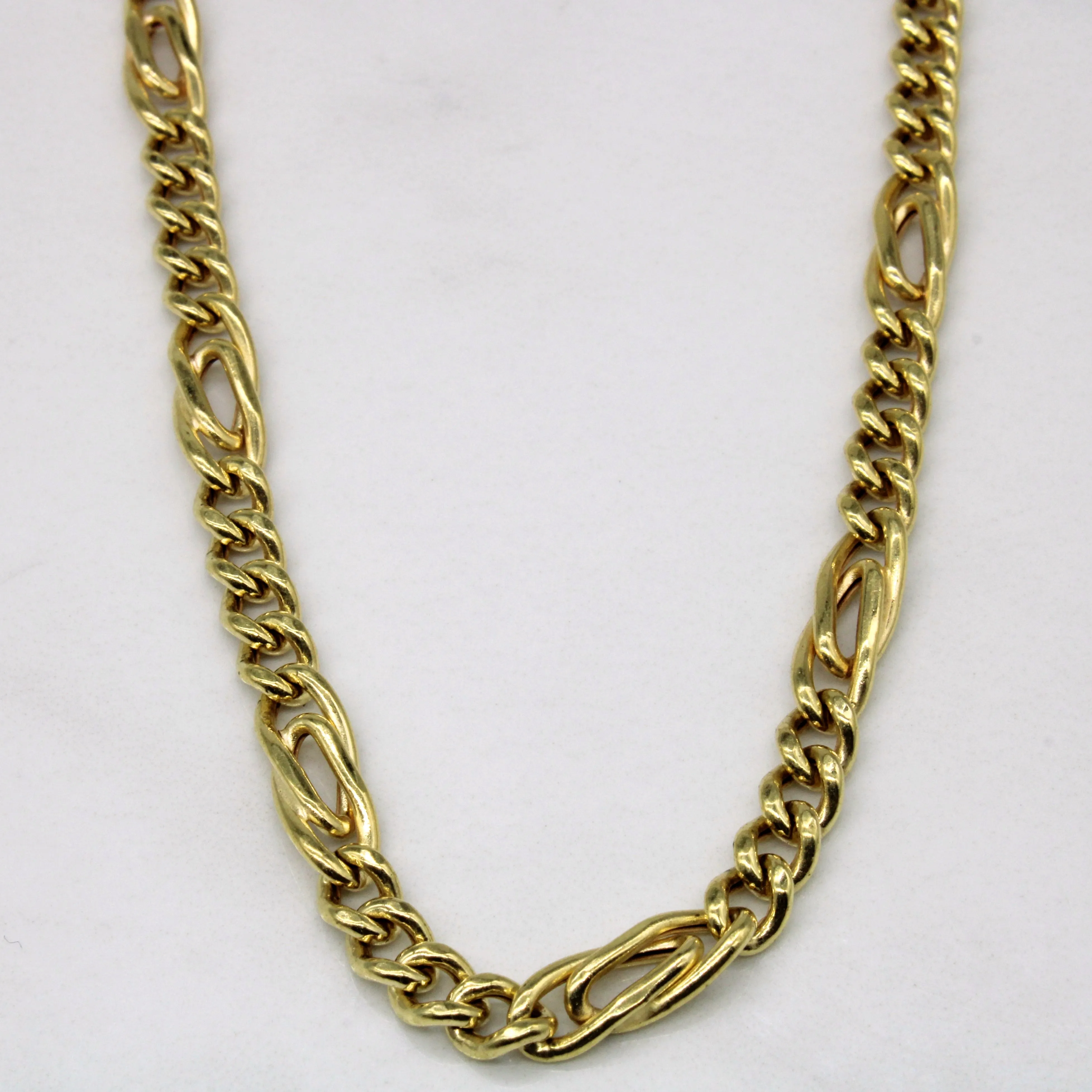 18k Yellow Gold Figaro Chain | 24" | Natural Touch Unique Treasures