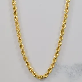 Flawless Detail Polished Form 18k Yellow Gold French Rope Chain | 24.5" |