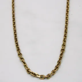 Daily Fashion Refined Taste 18k Yellow Gold Oval Link Chain | 24" |