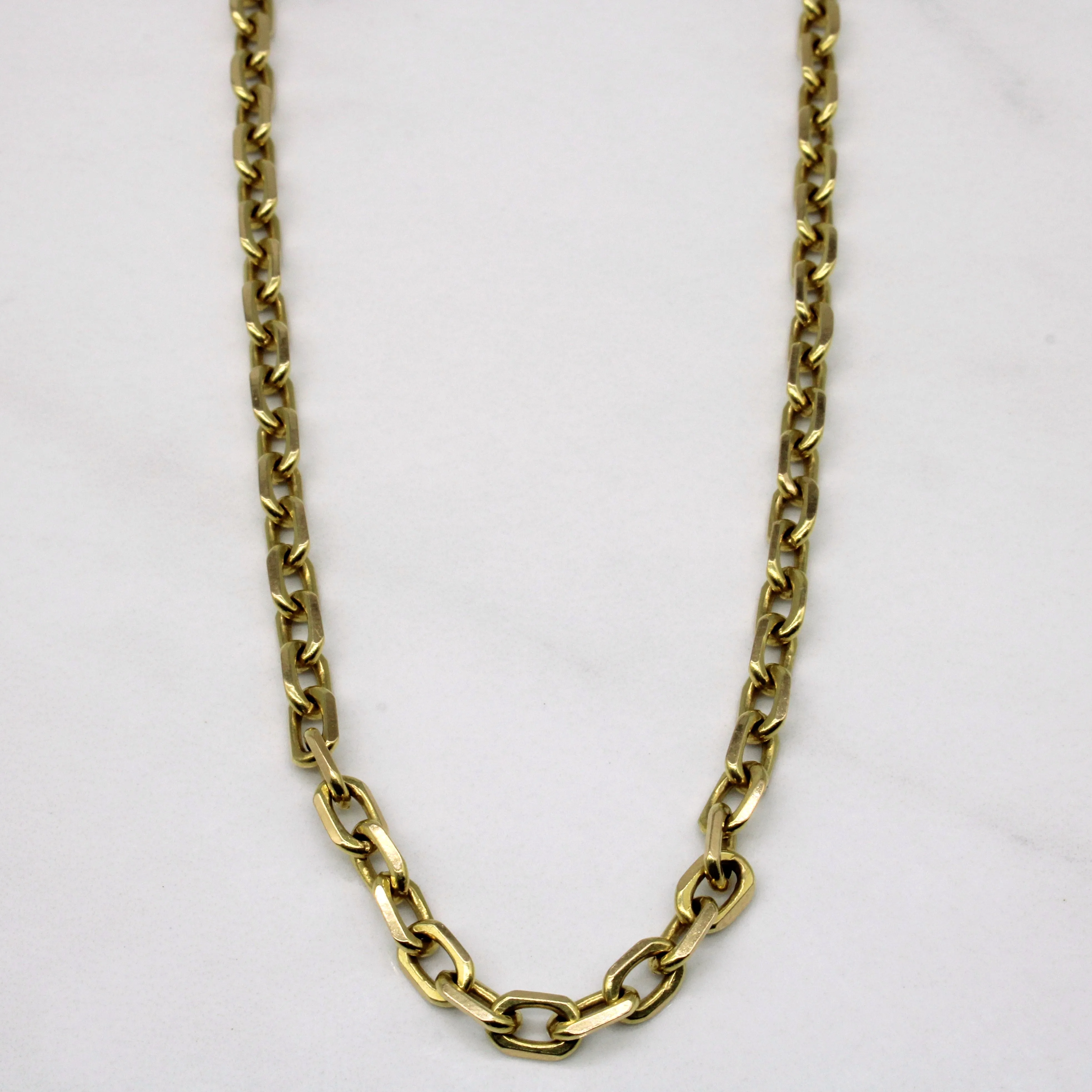 Crafted Detail 18k Yellow Gold Rectangle Link Chain | 24" |