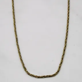 Office Chic 18k Yellow Gold Rope Chain | 16" |