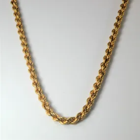 Minimal Radiance 18k Yellow Gold Rope Chain | 24" |