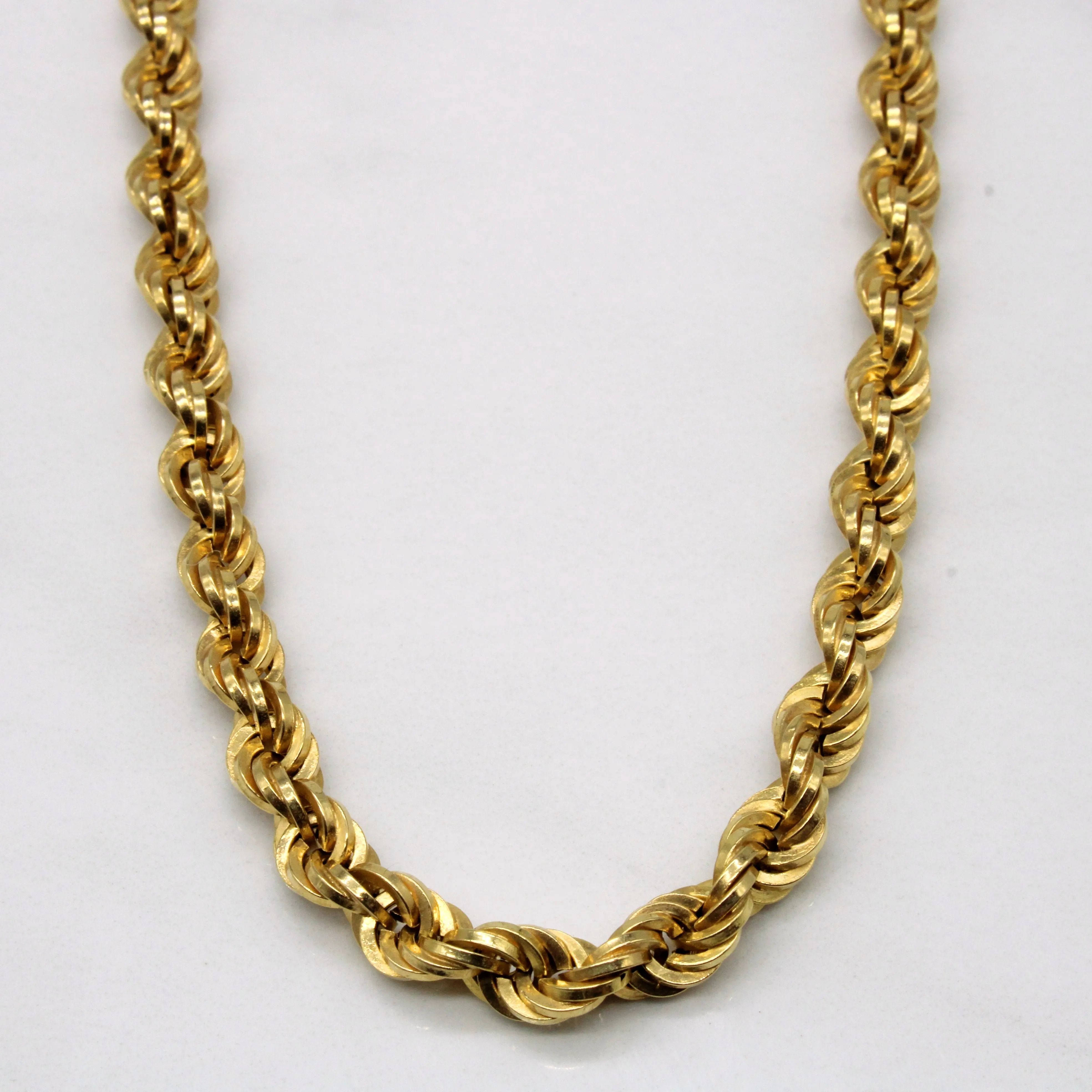 18k Yellow Gold Rope Chain | 25" | Soft feature Exquisite Sparkle