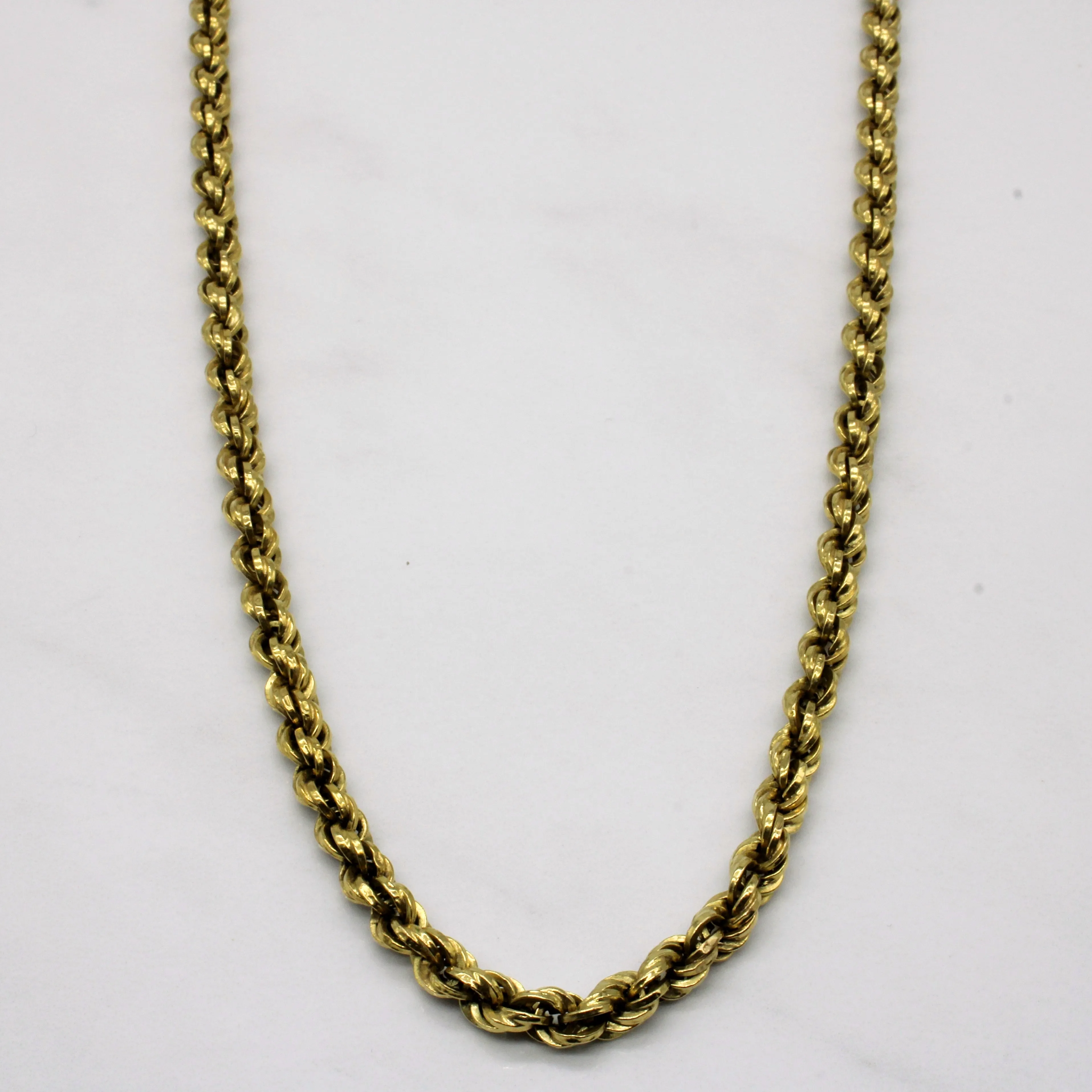 18k Yellow Gold Rope Chain | 28" | Fashion Detail