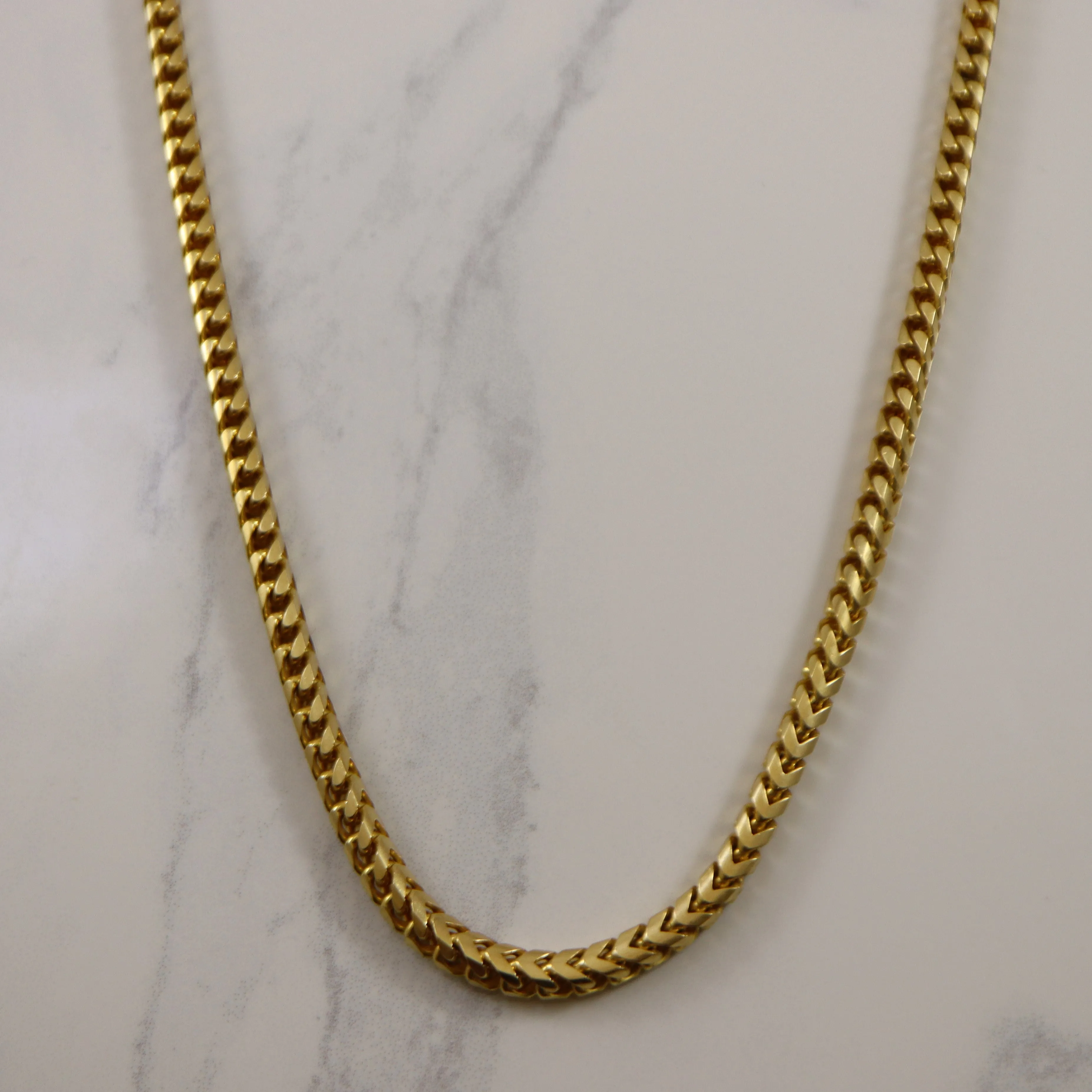 18k Yellow Gold Rounded Foxtail Chain | 23" | Muted Elegance Distinctive Shine