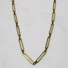 Exclusive Charm 18k Yellow Gold Scalloped Paper Clip Chain | 36" |