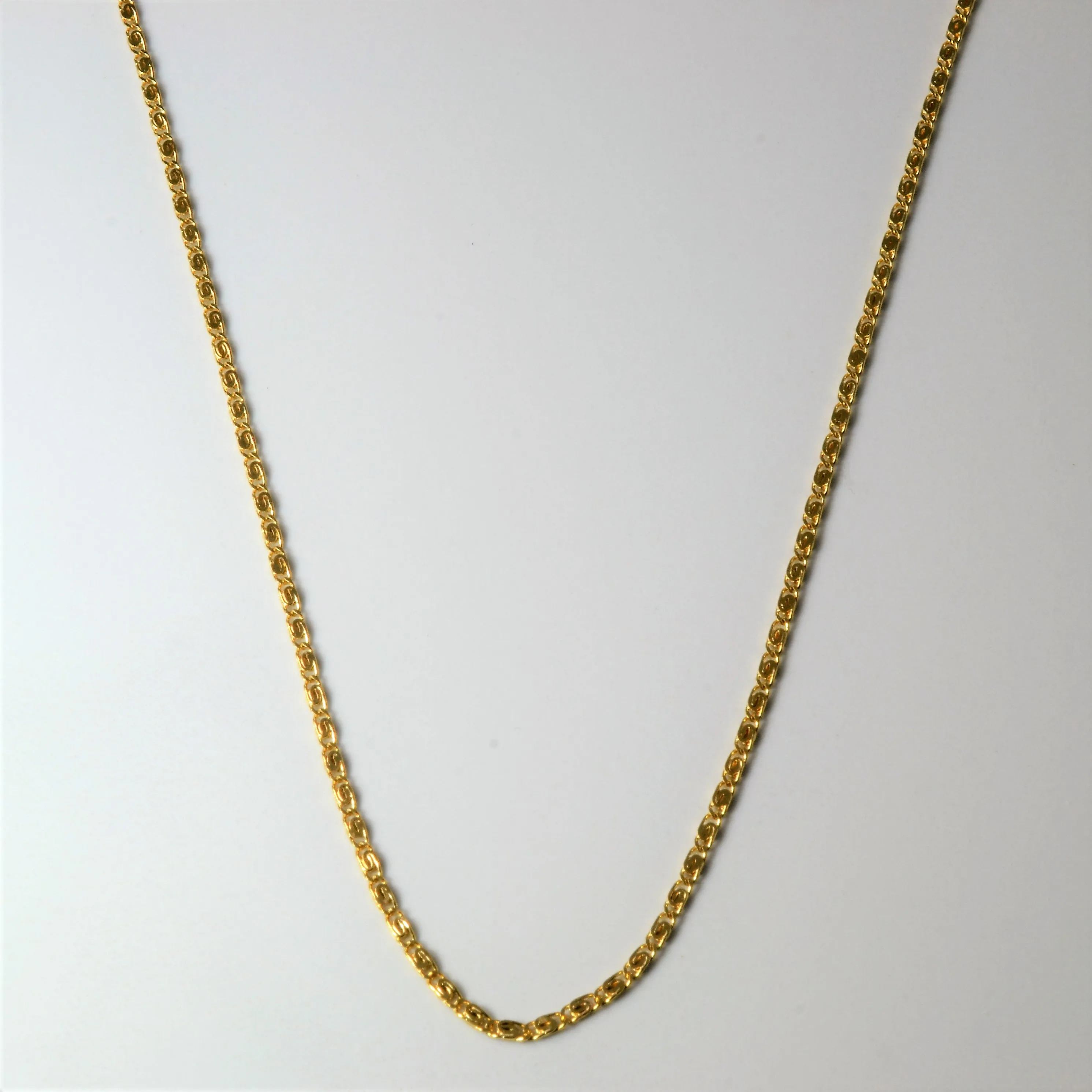 True Elegance Modern Style 18k Yellow Gold Scroll Chain | 15" |