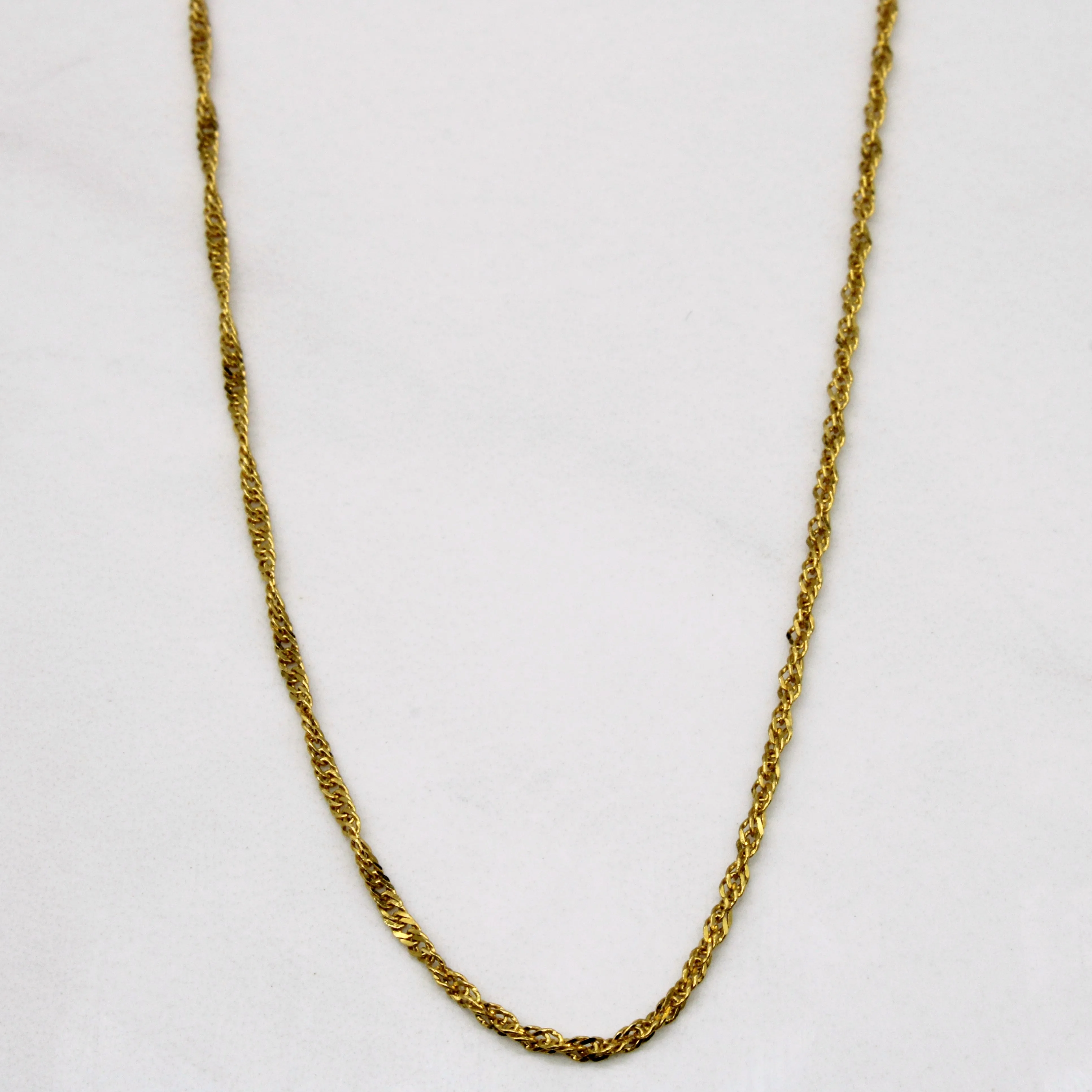 18k Yellow Gold Singapore Chain | 16" | Date night Shining Accent