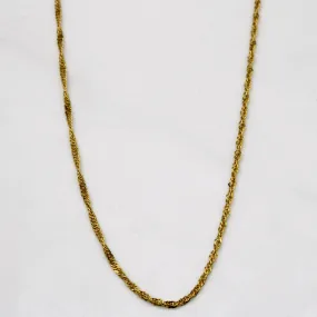18k Yellow Gold Singapore Chain | 16" | Date night Shining Accent