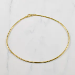 18k Yellow Gold Snake Chain | 12" | Dynamic Accent Polished Form