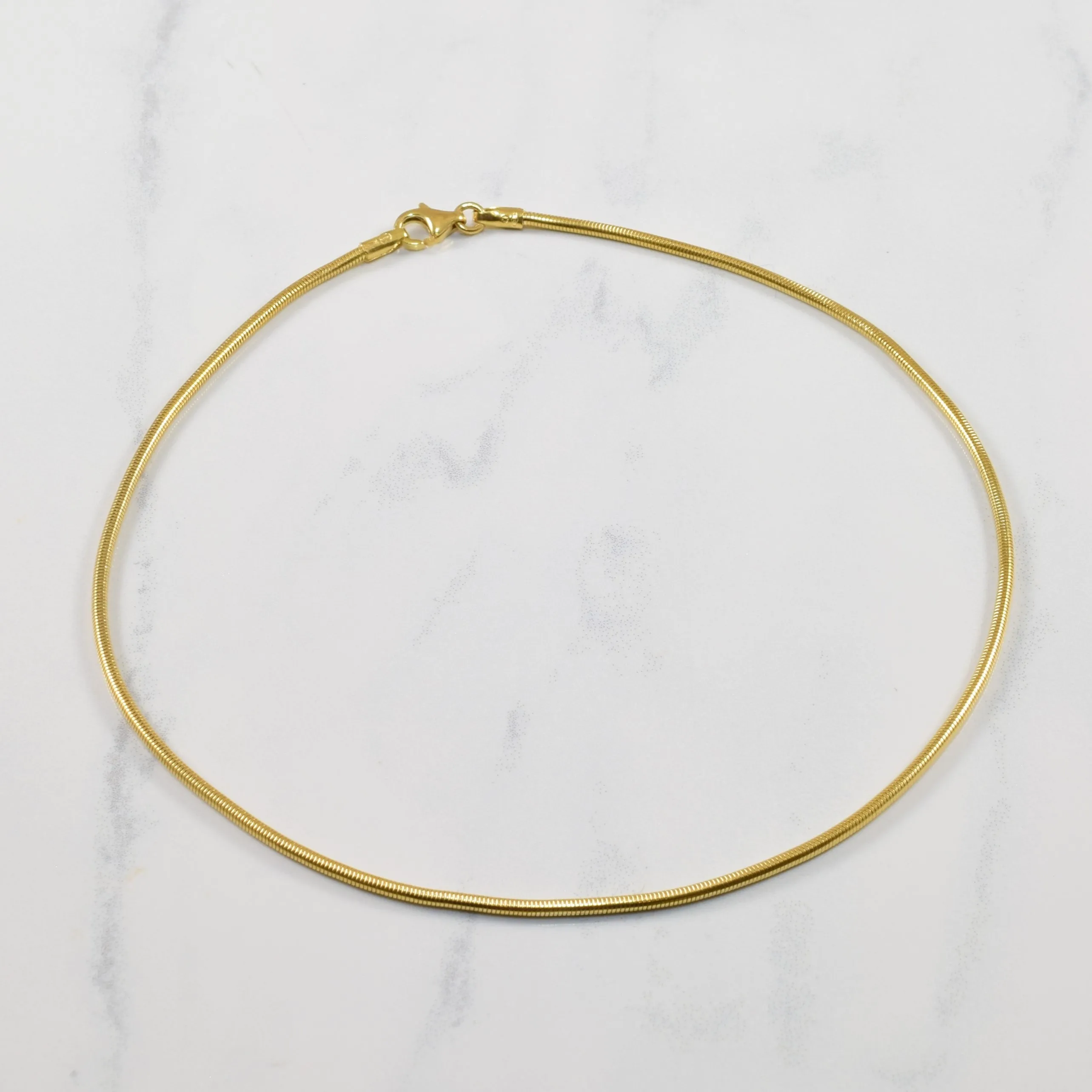 18k Yellow Gold Snake Chain | 12" | Dynamic Accent Polished Form