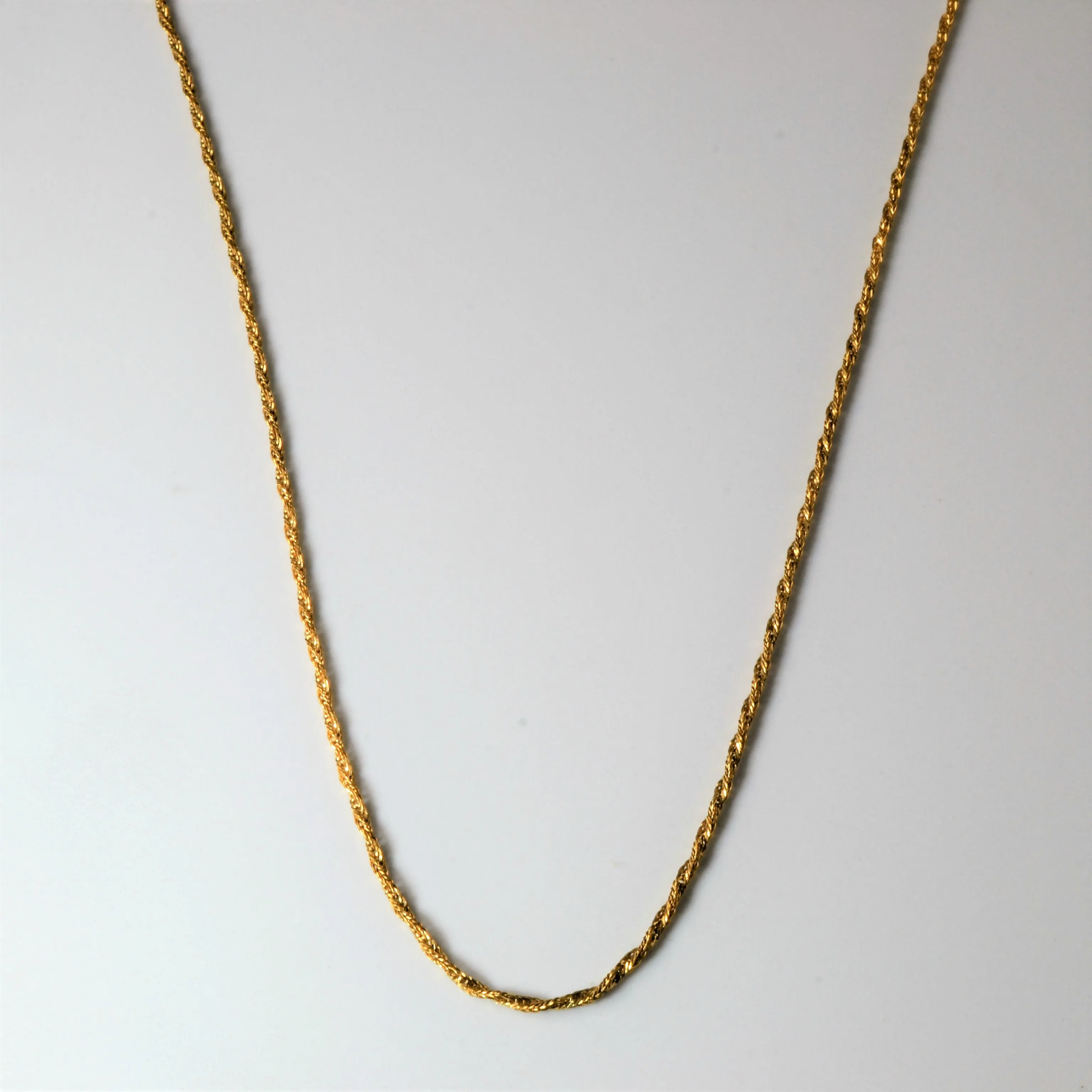 Stylish Vibe 18k Yellow Gold Twisted Rope Chain | 16"|