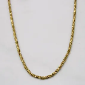 18k Yellow Gold Wheat Chain | 24" | Instant Match Accent Focus