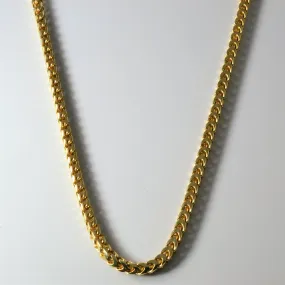 18k Yellow Gold Wheat Chain | 24" | Everyday Wear