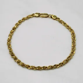 Handcrafted Quality 18k Yellow Gold Woven Bead Chain Bracelet | 7" |