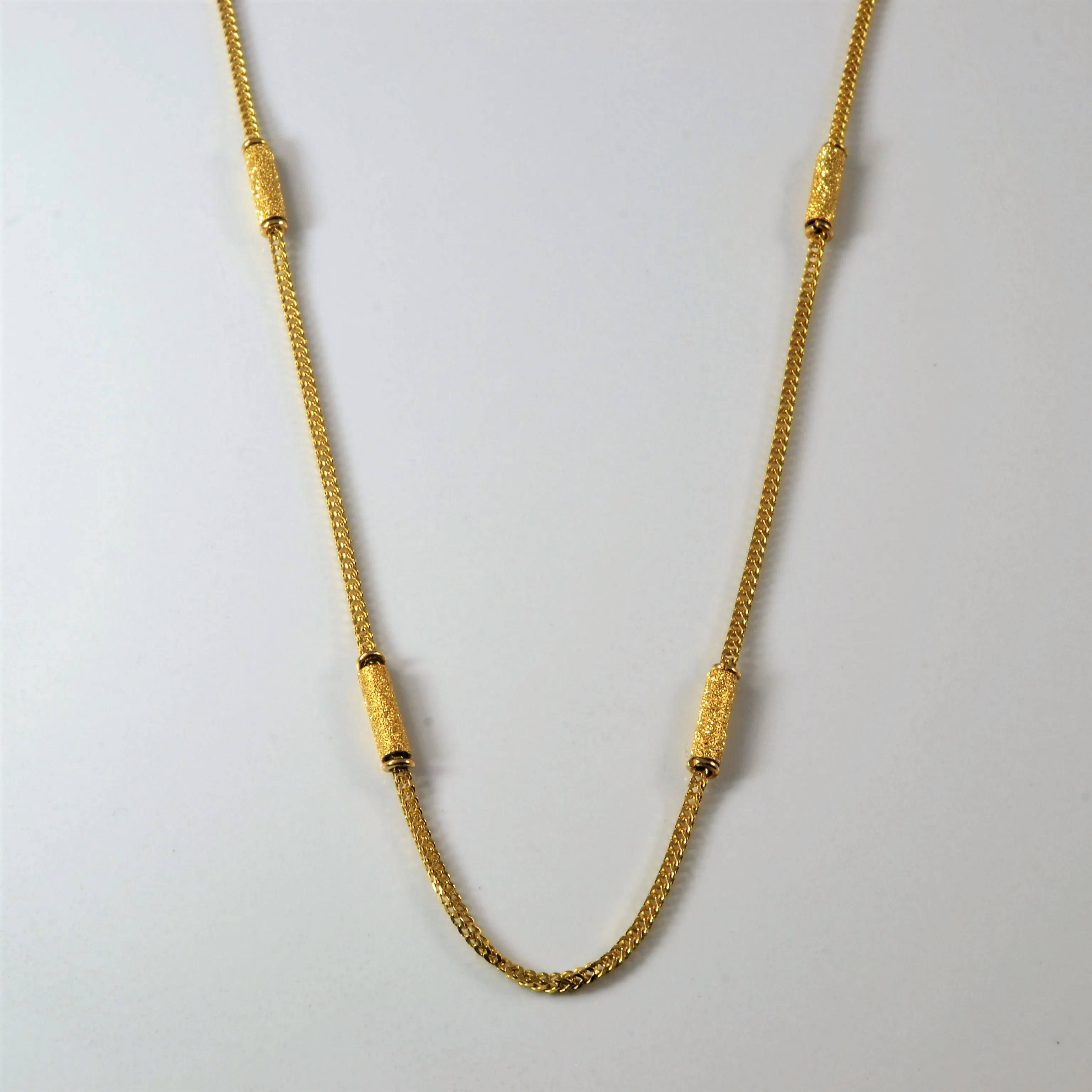 21k Yellow Gold Dot Dash Chain | 25" | Gentle Look Luxe Touch