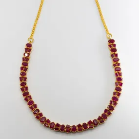 Fashionable Detail 22k Yellow Gold and Ruby Necklace | 13.50 ctw | 16"