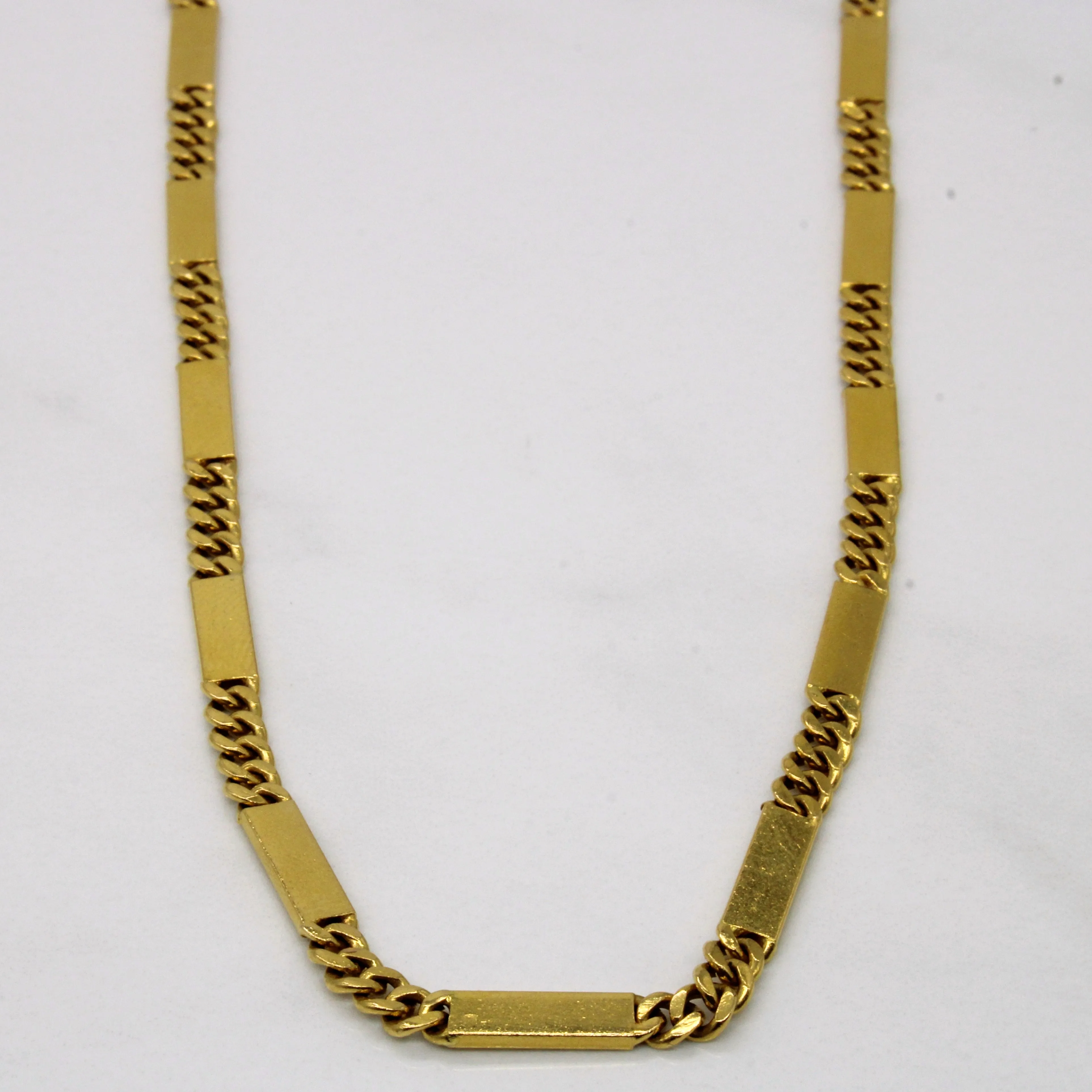 22k Yellow Gold Bar Link Chain | 28" | Glam Set Gloss Appeal