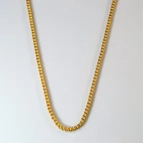 22k Yellow Gold Box Chain | 16" | Everyday Luxury Elegant Vibe