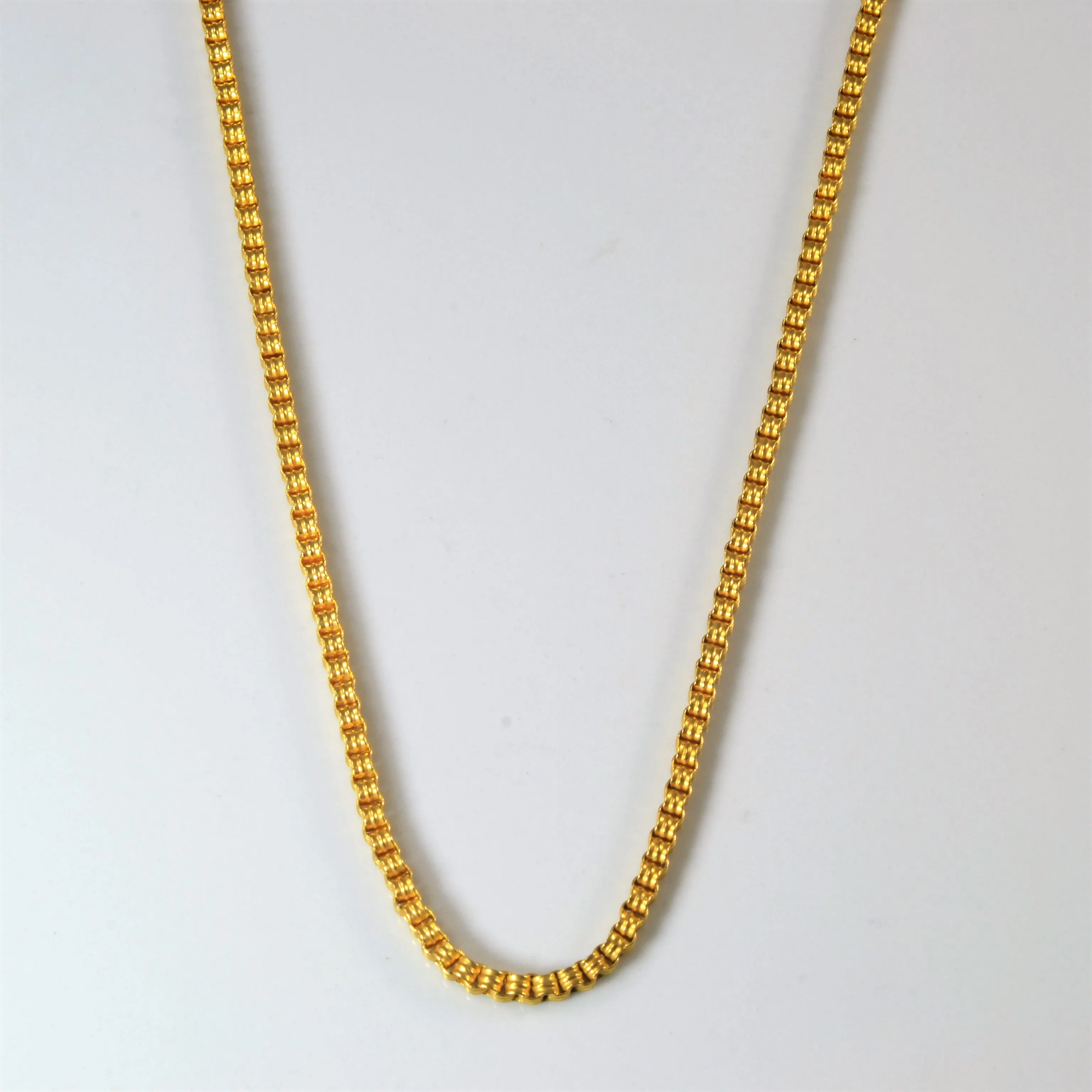 22k Yellow Gold Box Chain | 16" | Everyday Luxury Elegant Vibe