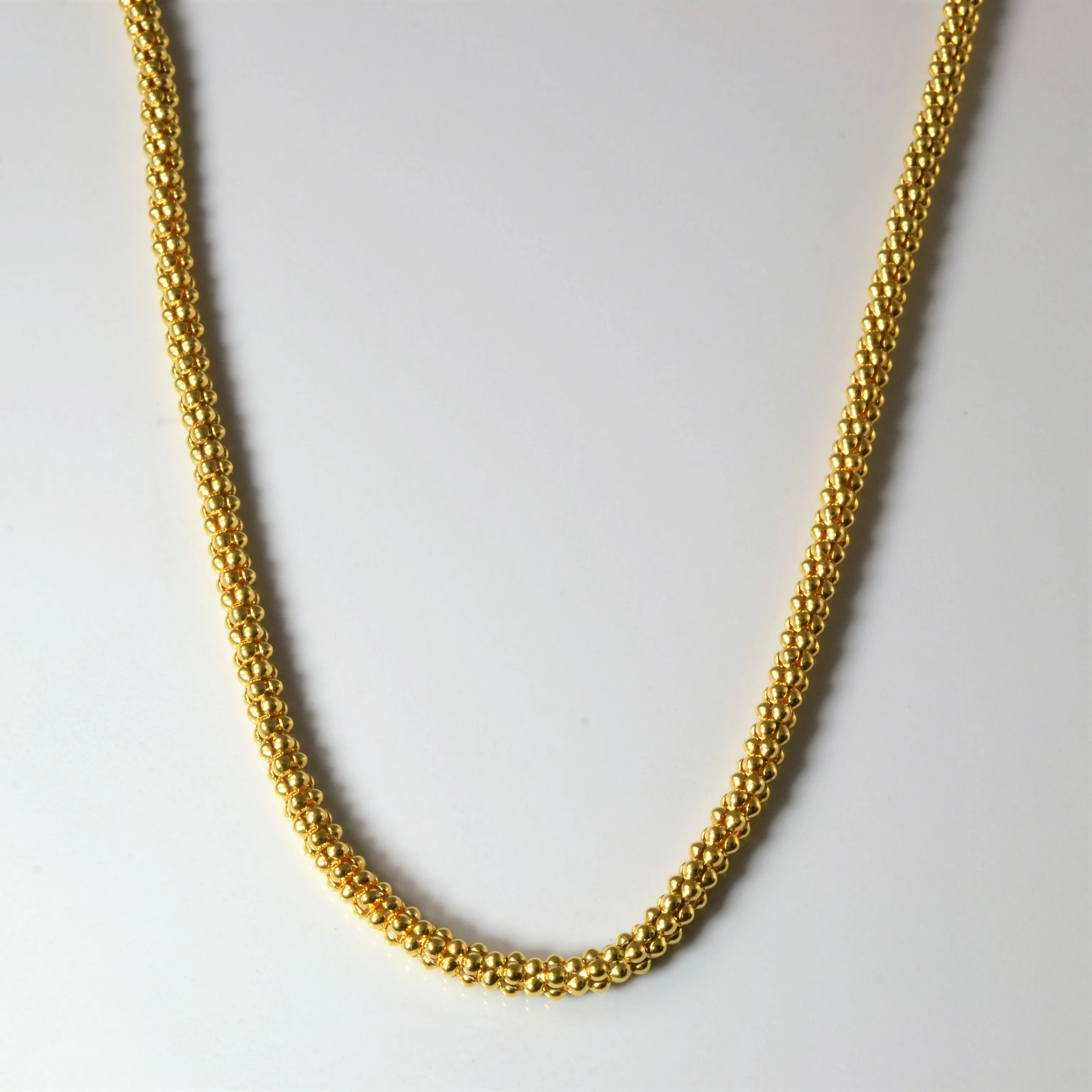 Radiant Craftwork Glittering Details 22k Yellow Gold Popcorn Chain | 26" |