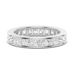 Simple Creation 2.48 CT. Channel Set Princess Cut Moissanite Eternity Wedding Band