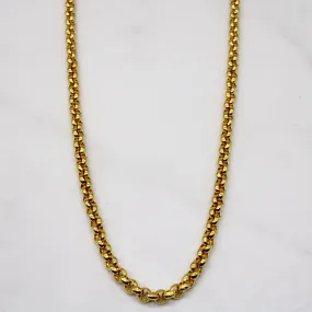 24k Yellow Gold Circle Link Chain | 18" | Elegant Pieces
