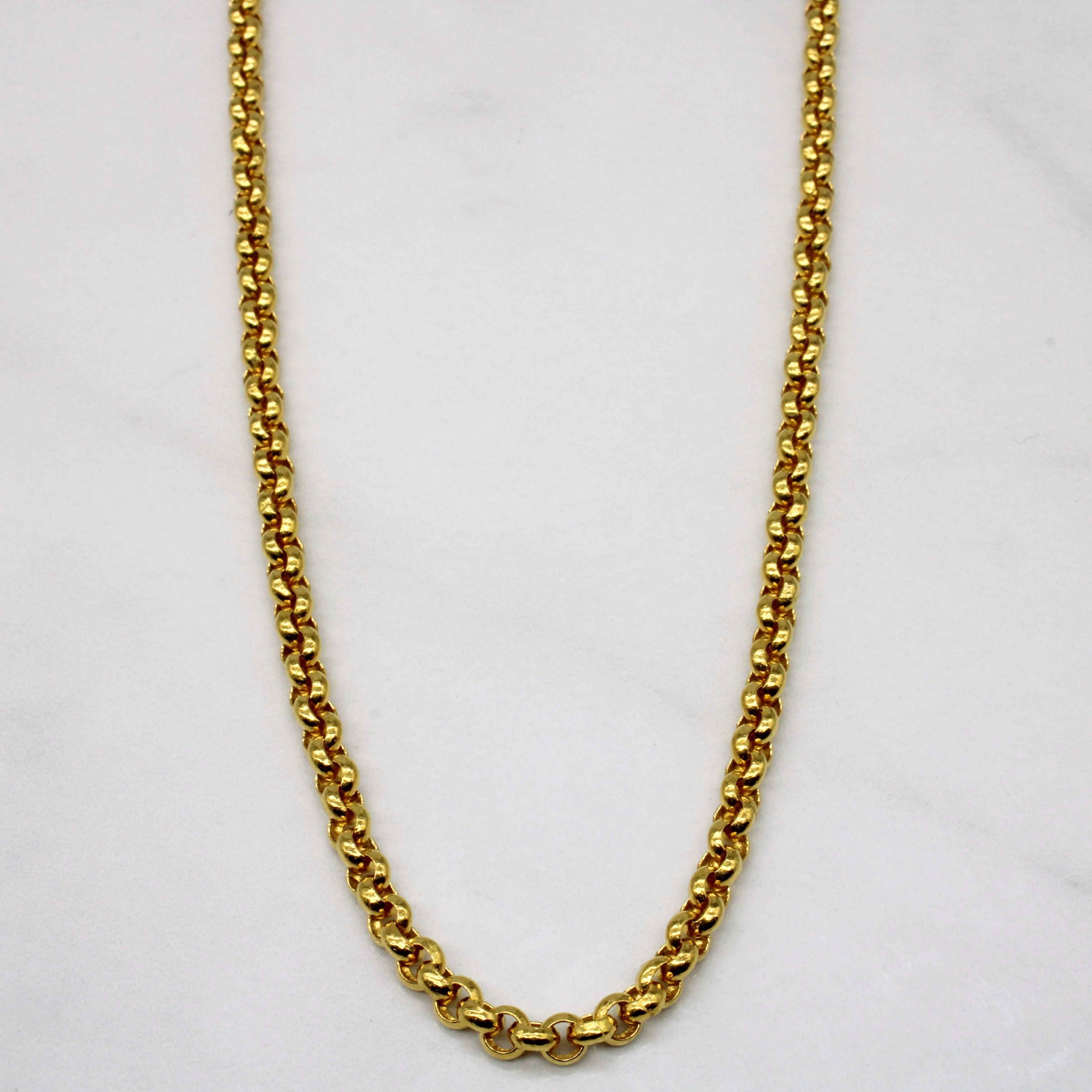 24k Yellow Gold Circle Link Chain | 18" | Elegant Pieces
