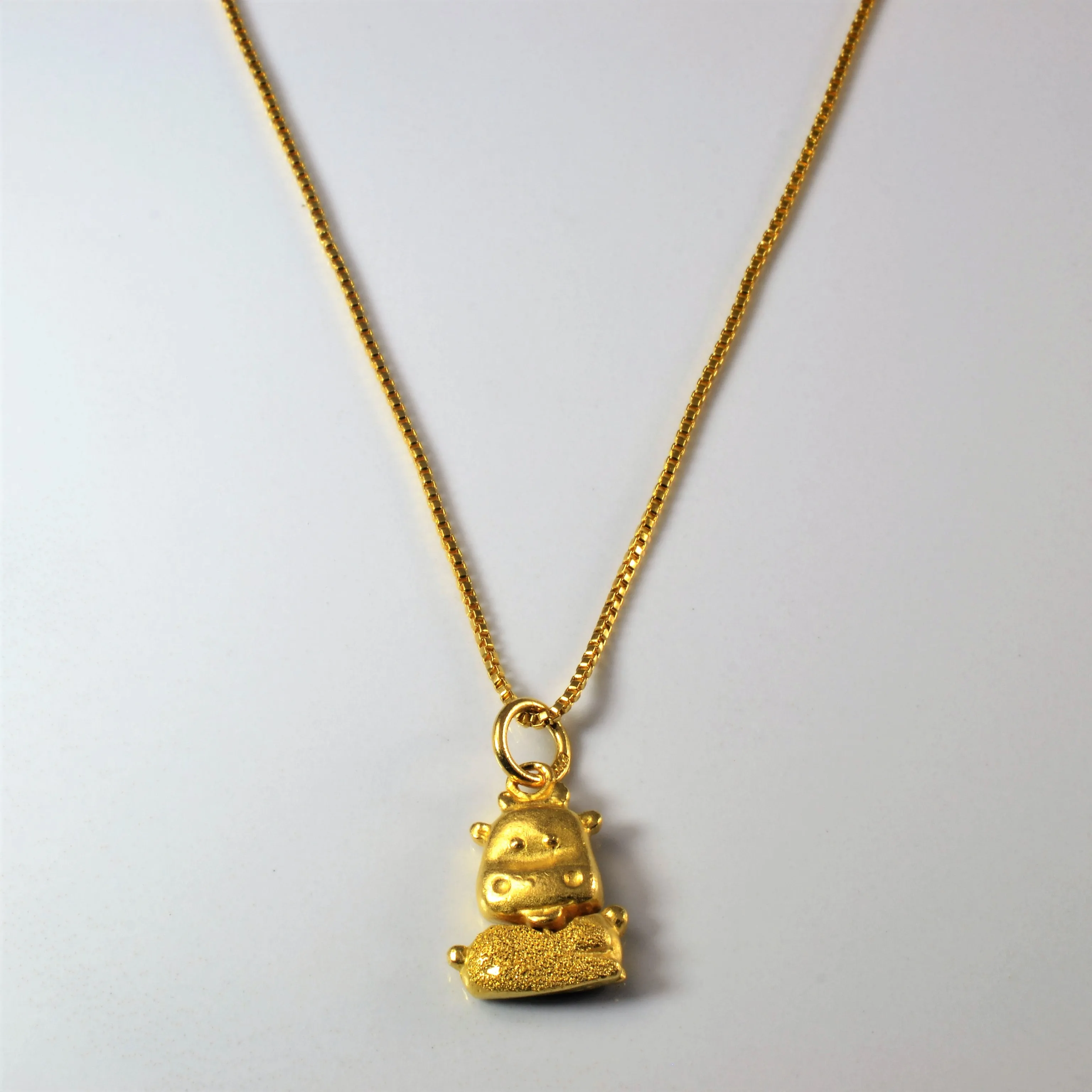 Signature Sparkle 24k Yellow Gold Happy Cow Necklace | 18" |