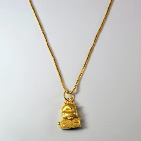 Signature Sparkle 24k Yellow Gold Happy Cow Necklace | 18" |