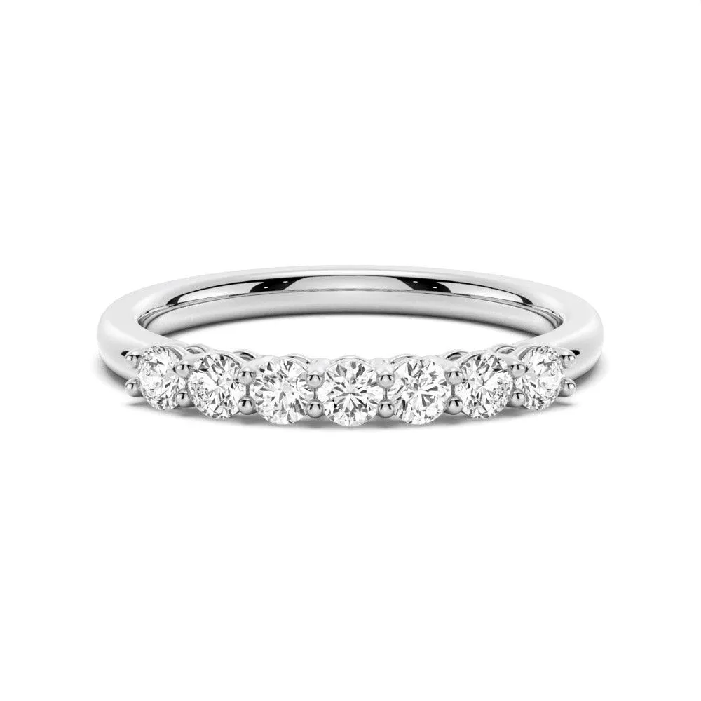 Chic Glow 2.5mm 7 Stone French Pave Moissanite Wedding Band