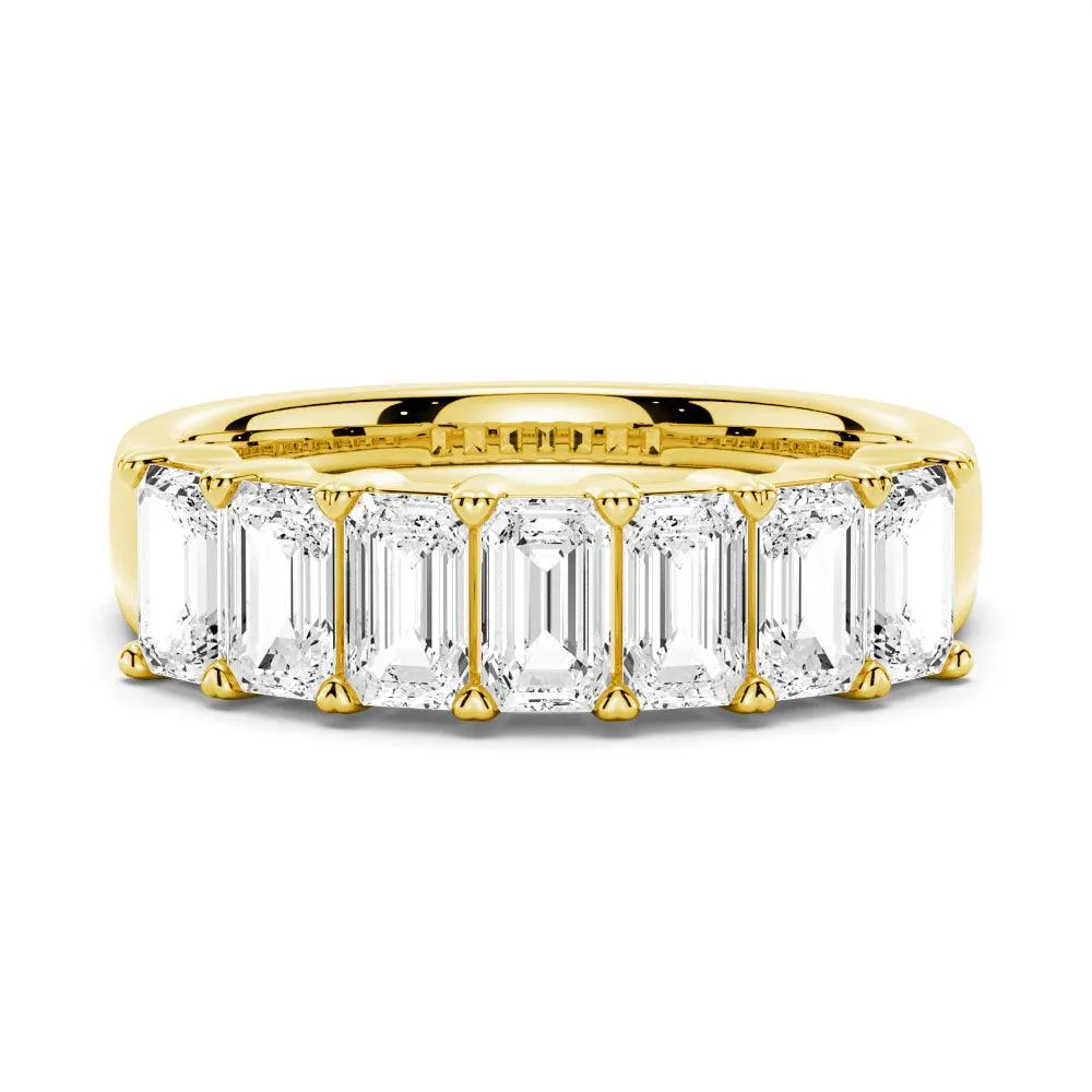 2.8 ctw Emerald Cut Moissanite Half Eternity Band Finest Craft