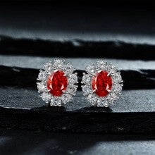 2.0Ct Oval Cut Women Flower Shape Stud Earrings In Sterling Silver Shimmer Light Classic Presence