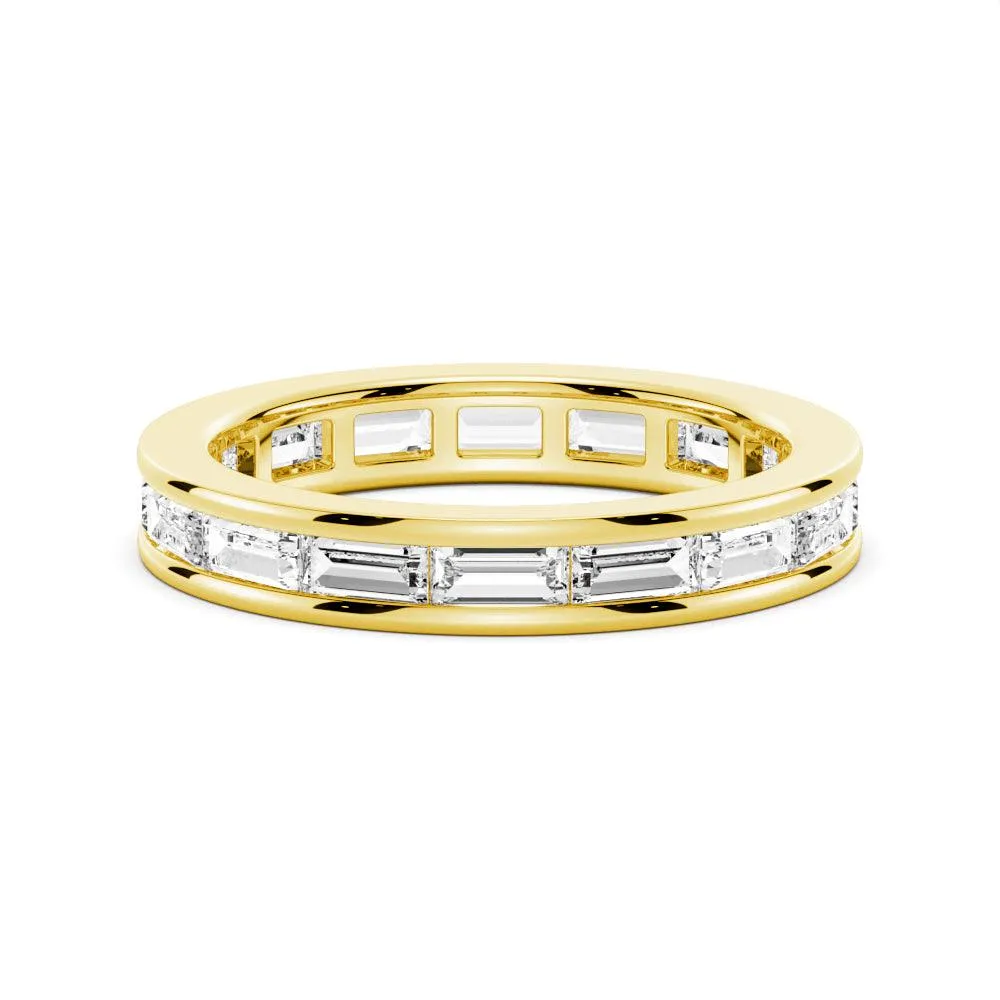 Designer Expression Bold Mark 3.21 CT. Channel Set Baguette Cut Moissanite Wedding Eternity Band