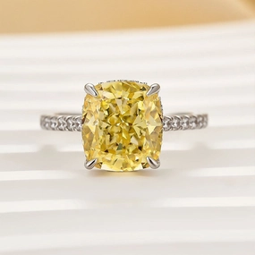 Party Favorite Event Edge 4.5Ct Yellow Stone Cushion Cut Engagement Ring Promise Ring For Her