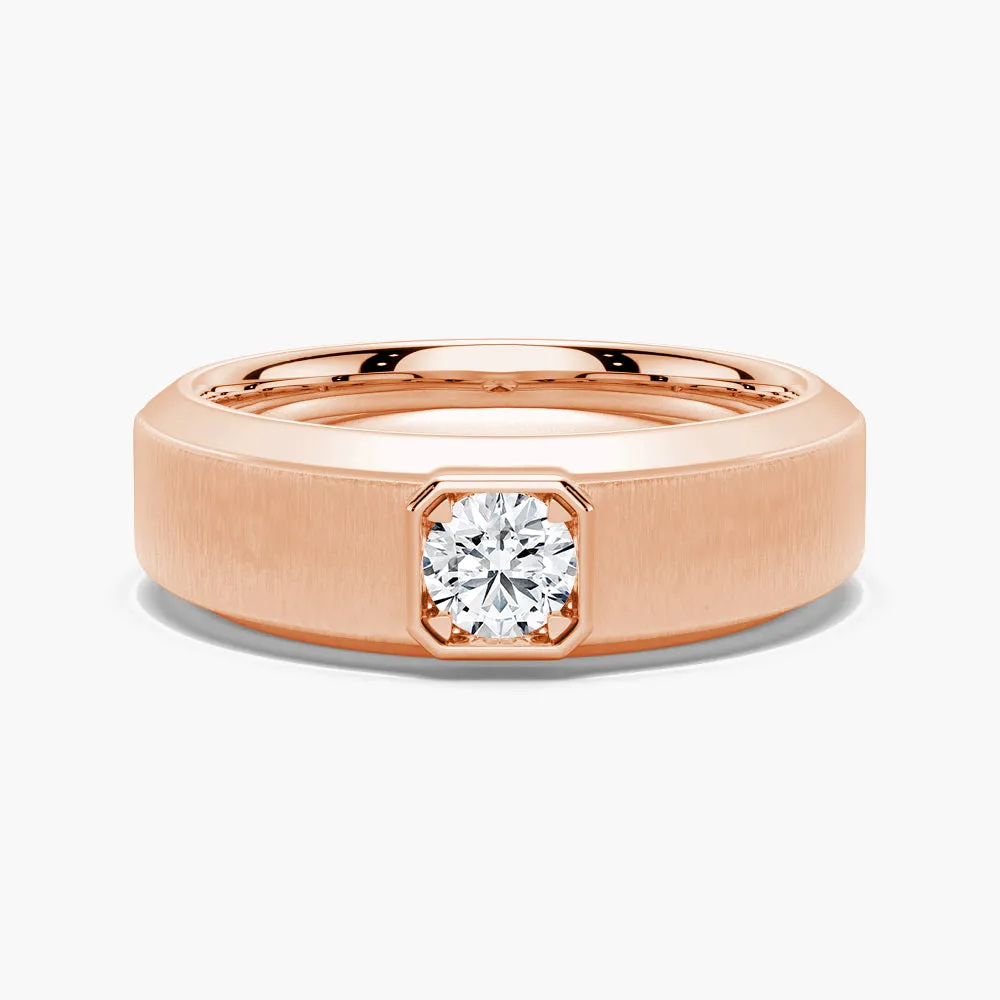 Fresh Statement Shiny Features 6.5mm Beveled Edge Solitaire Moissanite Men's Band