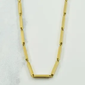8k Yellow Gold Bar Chain | 19" | Lustrous Sparkle refined design