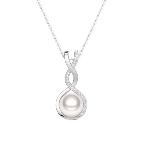 8MM Freshwater Pearl Twist Pendant Necklace Minimal Mood