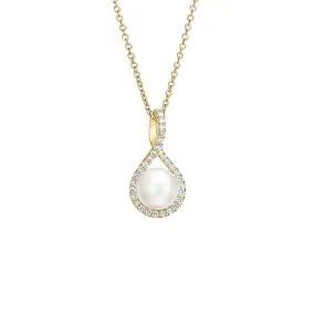 8mm Pav?? Twist Freshwater Cultured Pearl Pendant Modern Style Elegant Radiance
