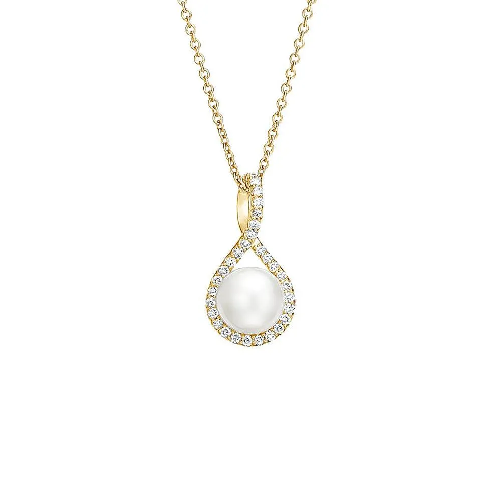 8mm Pav?? Twist Freshwater Cultured Pearl Pendant Signature Highlight