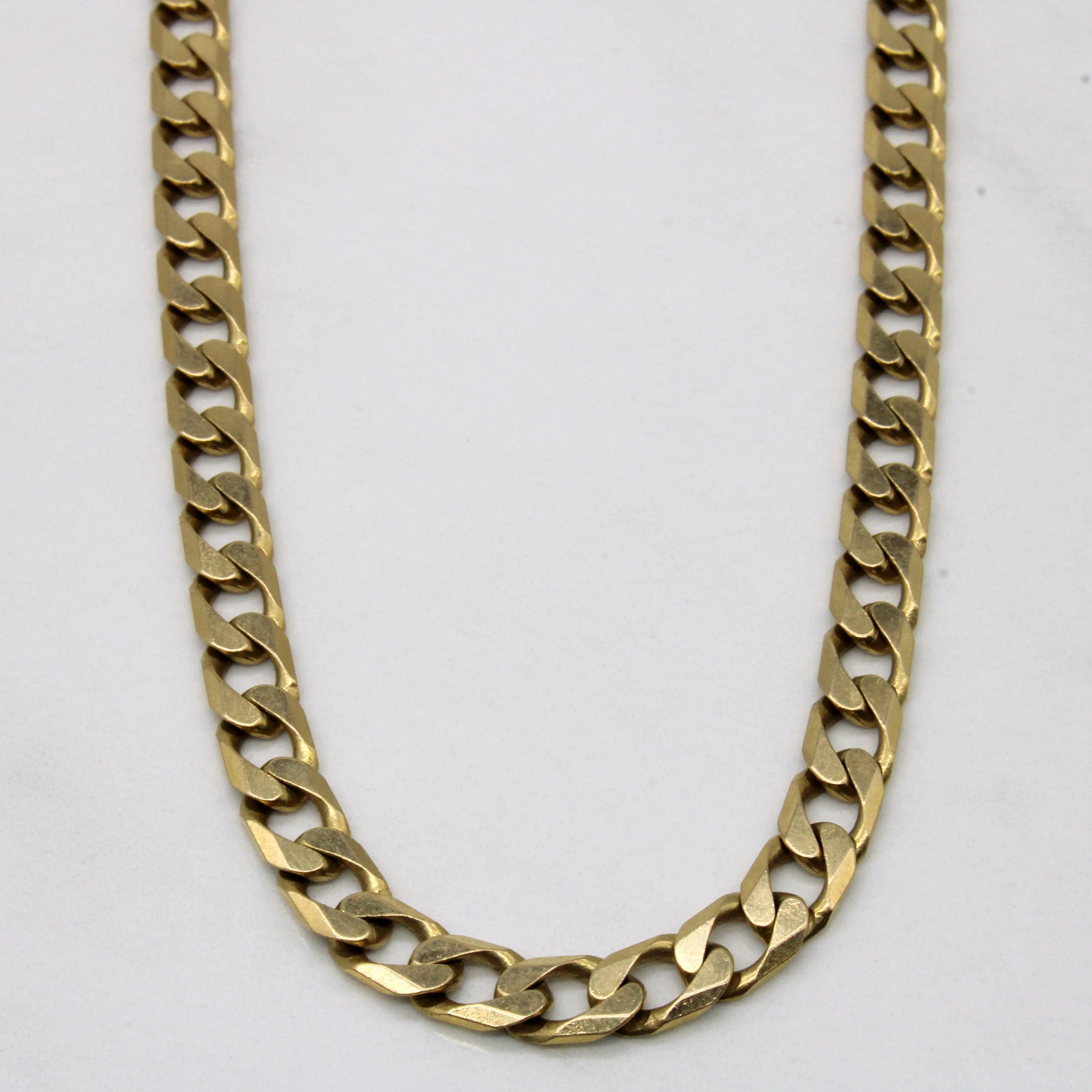 Radiant Shine Finish 9k Yellow Gold Curb Link Chain | 18" |
