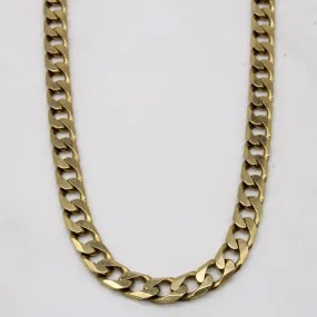 Radiant Shine Finish 9k Yellow Gold Curb Link Chain | 18" |