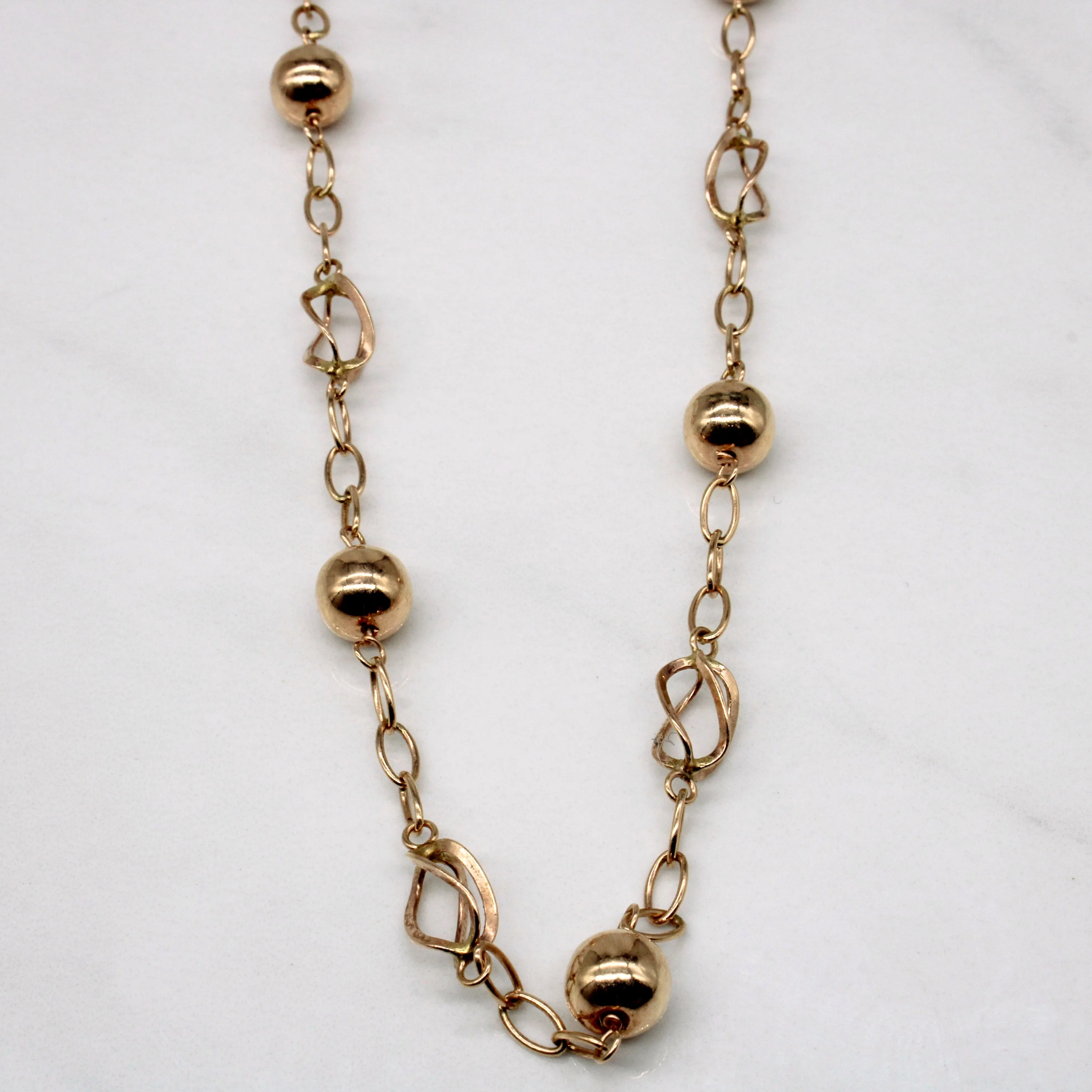 Casual Chic 9k Yellow Gold Unique Link Necklace | 17" |