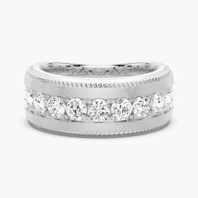 Gloss Finish 9mm Moissanite Men's Wedding Band
