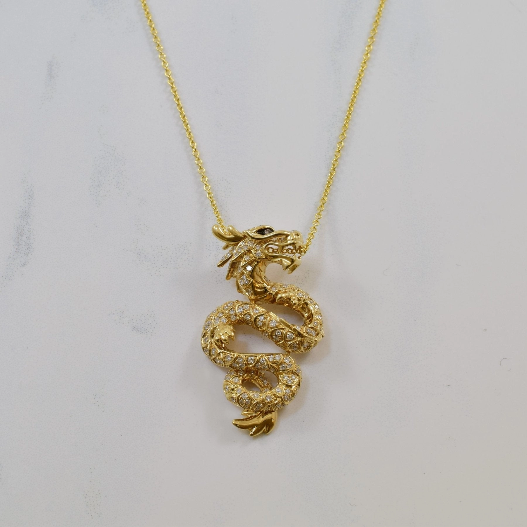 'Effy' Pave Diamond Dragon Necklace | 0.91ctw | 18" | Special Look