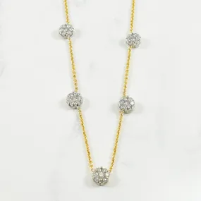 Adjustable Diamond Necklace | 1.30ctw | 14.5"-15.5" | Premium Look Graceful Edge